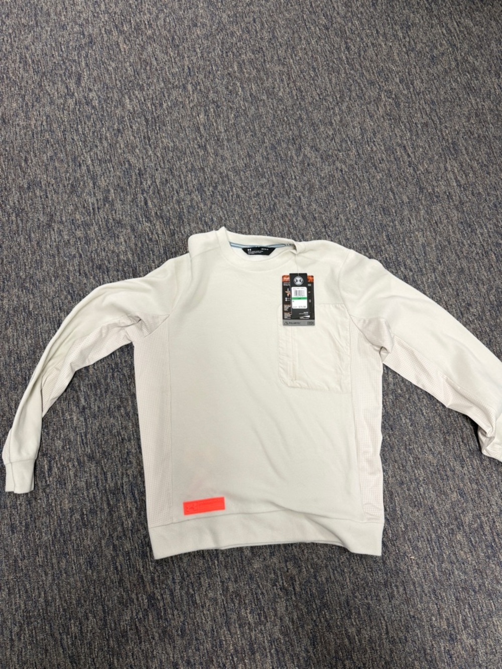 Under Armour Men's Crewneck Sweater in Light Cream